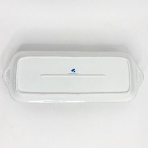 L Godinger & co Blue Belle floral entertaining bread tray 16” x 6” - Picture 6 of 7